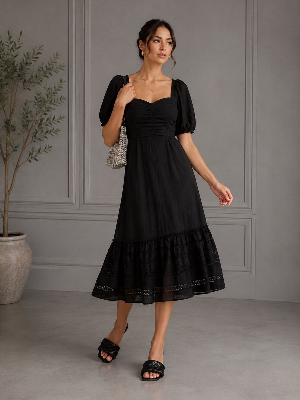 Reformation Norwich Midi Lace Dress B1137